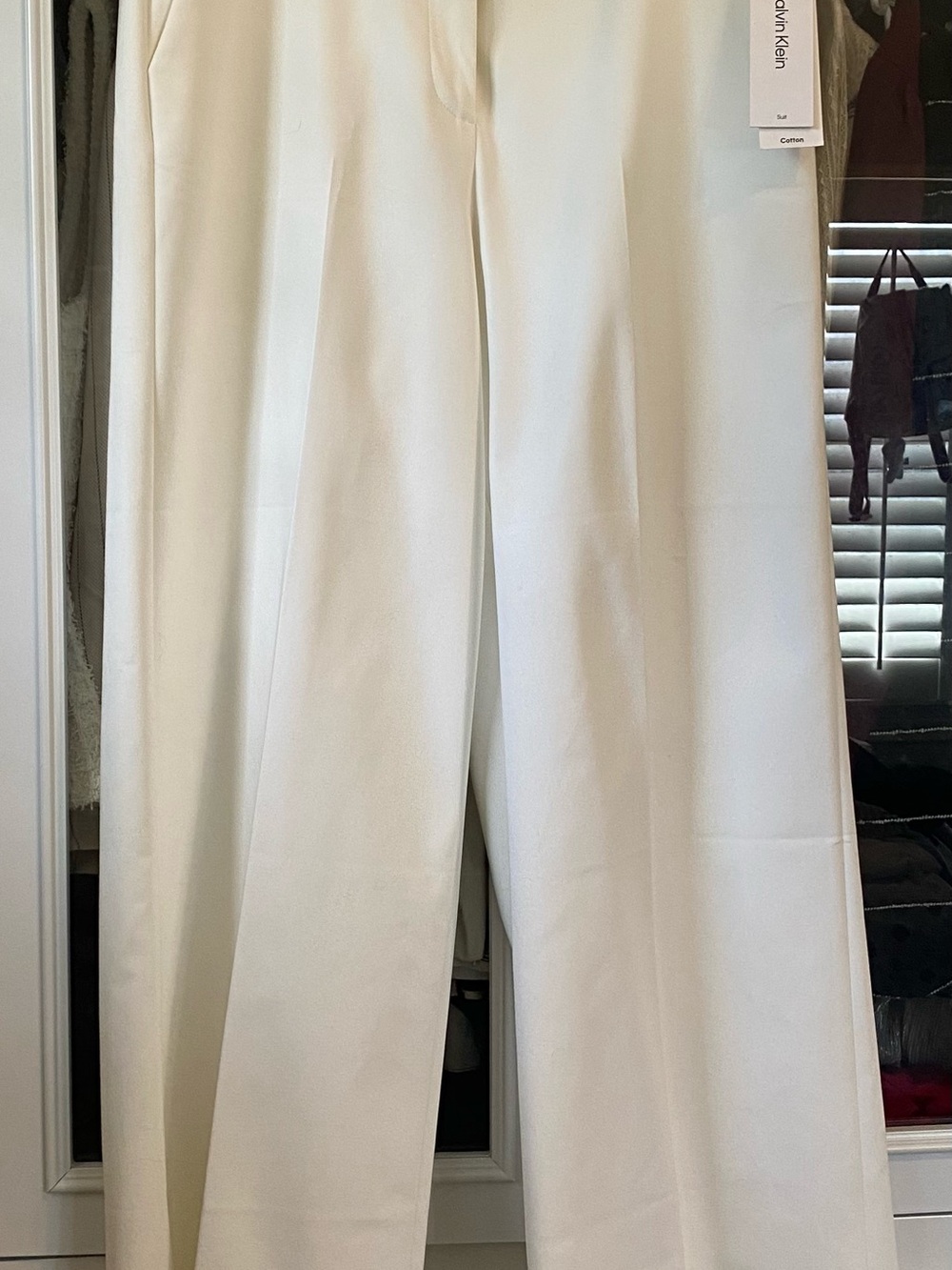 Calvin Klein Women's Wide Leg Cream Dress Pants